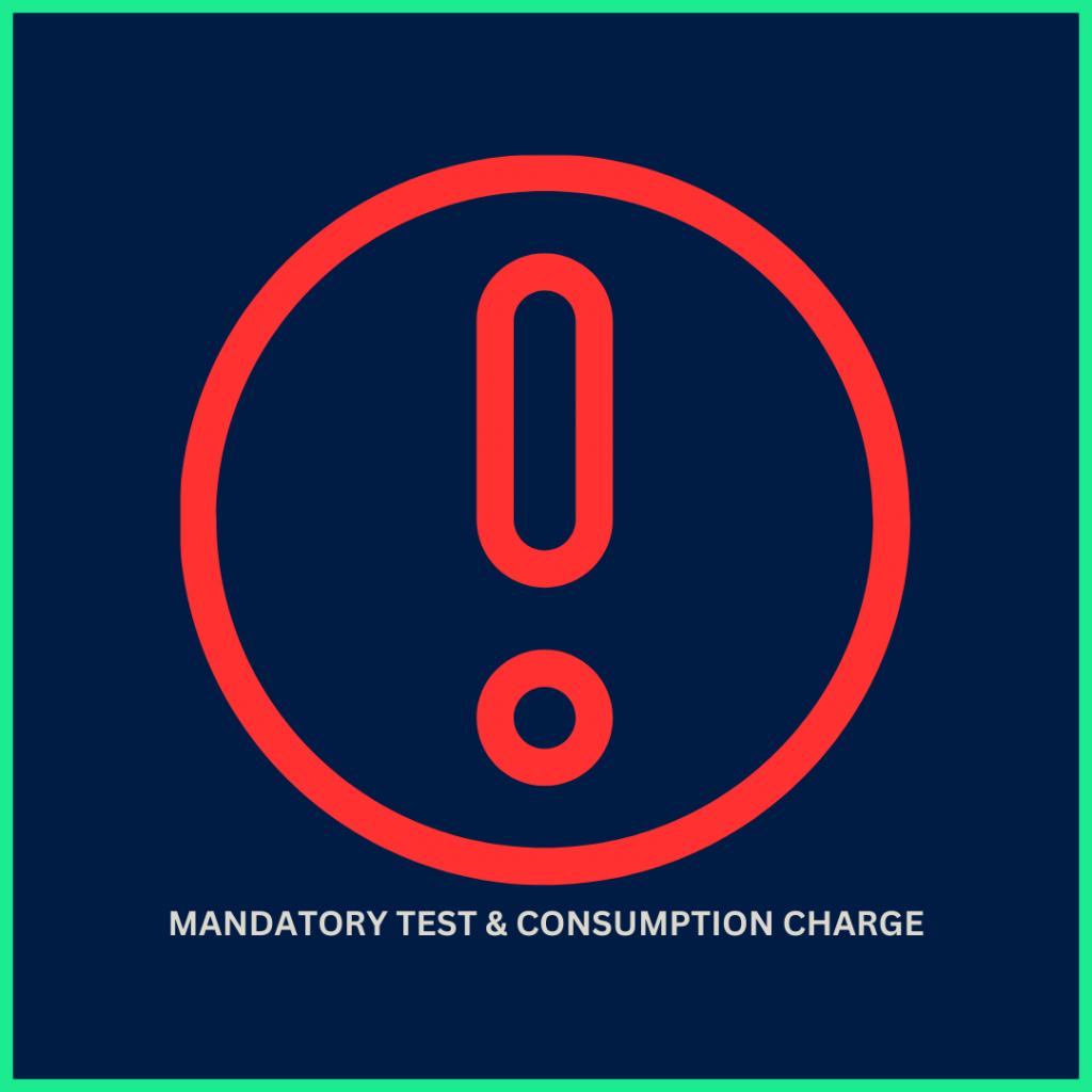 Mandatory Testing & Consumption Charge MYEC