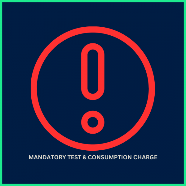 1 off Mandatory Testing & Consumption Charge